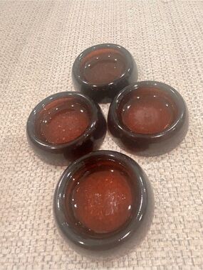 Anchor hocking vintage amber glass furniture 4 coasters Restyle & reimagine!